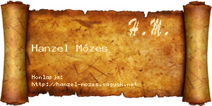 Hanzel Mózes névjegykártya
